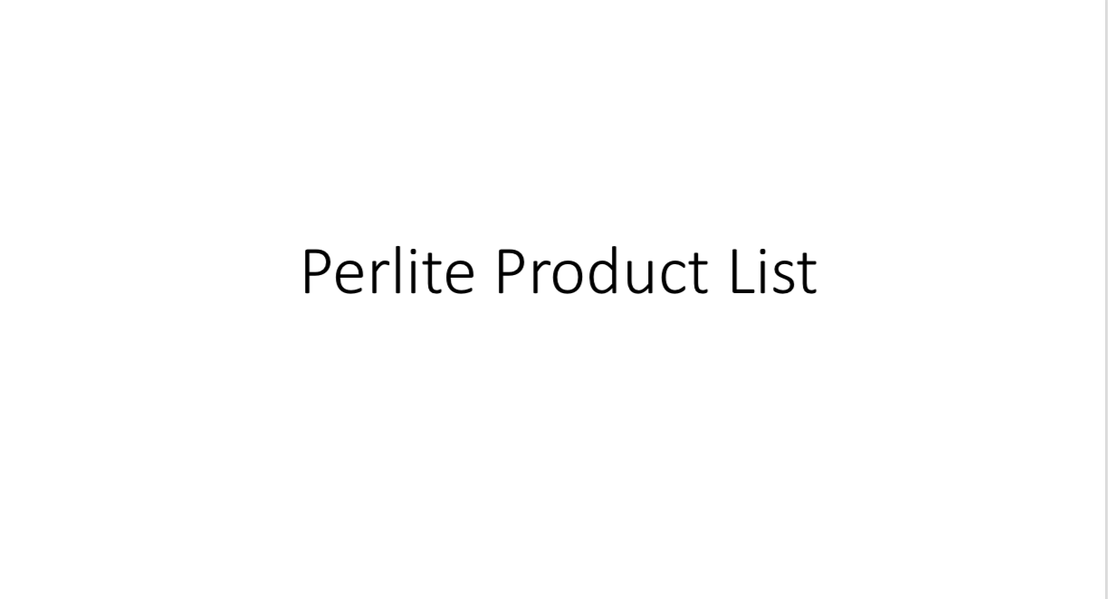 Perlite Product list